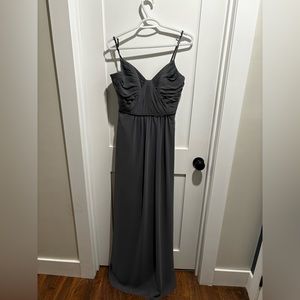 Sorely Vita floor-length gown in pewter grey